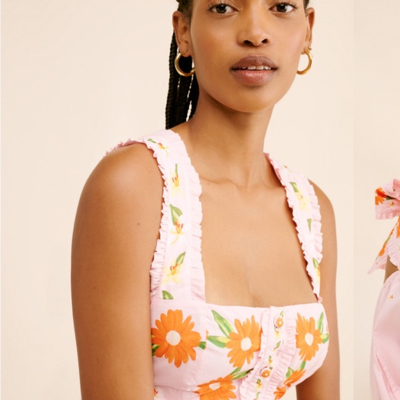 FARM Rio Pink and Orange Floral Maxi Dress - Papaya Salad Maxi Dress - Picture 3 of 4